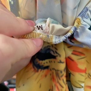 Fit and flare halter top sunflower dress